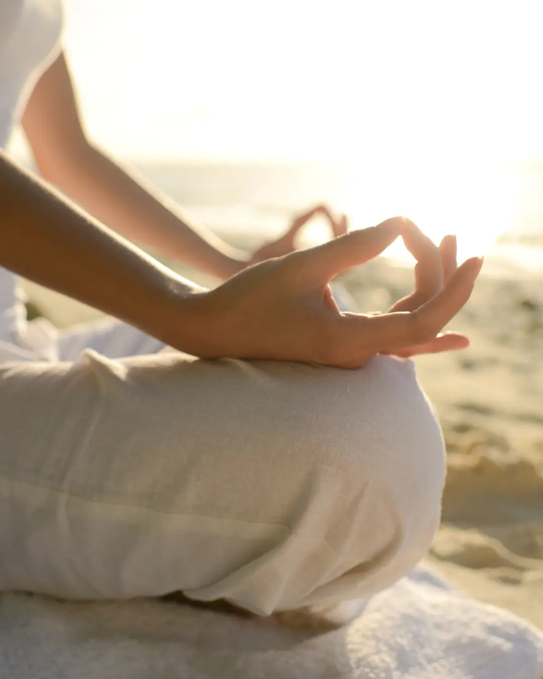 A calm yoga practice by the sea